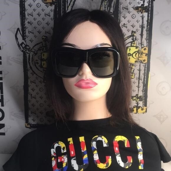 New Authentic Gucci Black Oversized Sunglasses GG0499S 001 - Picture 6 of 11